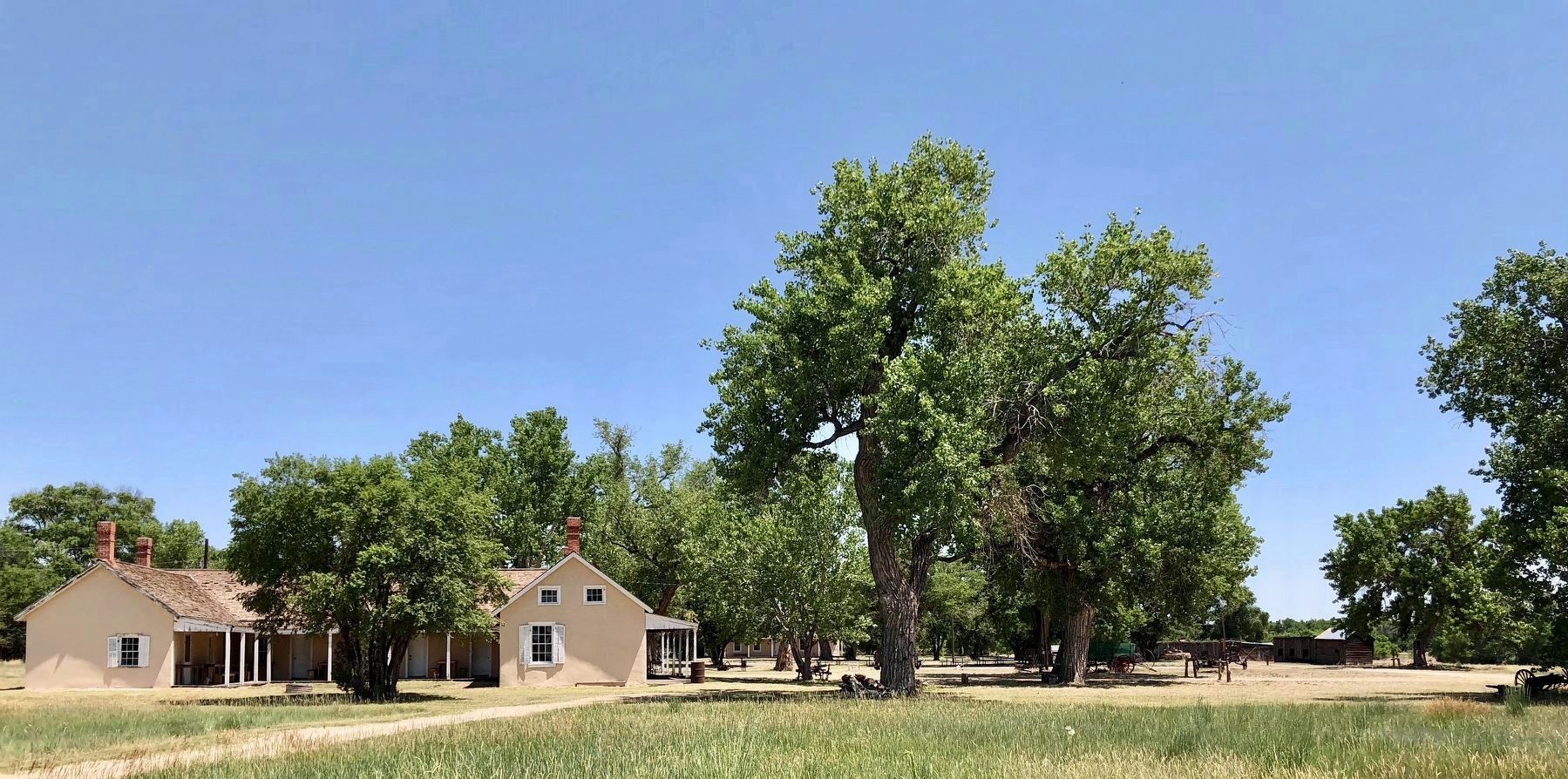 Buildings of the Boggsville Historic Site. image. Click for full size.