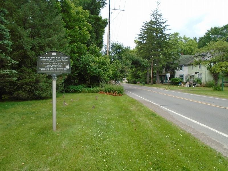 Old Walton Cemetery and Marker image. Click for full size.