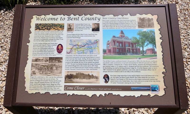 Welcome to Bent County Marker. Click for full size. Welcome to Bent County Marker image. Click for full size.