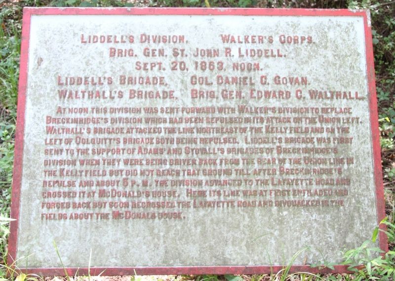 Liddell's Division Marker. Click for full size. Liddell's Division Marker image. Click for full size.