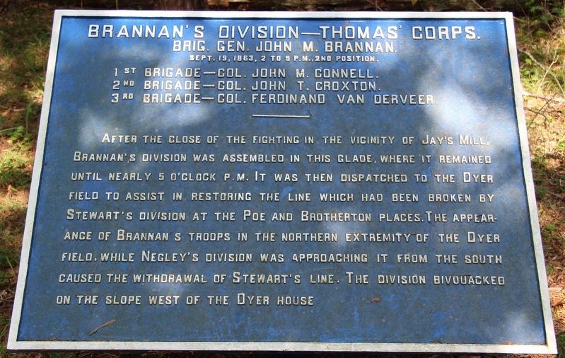 Brannan's Division Marker. Click for full size. Brannan's Division Marker image. Click for full size.