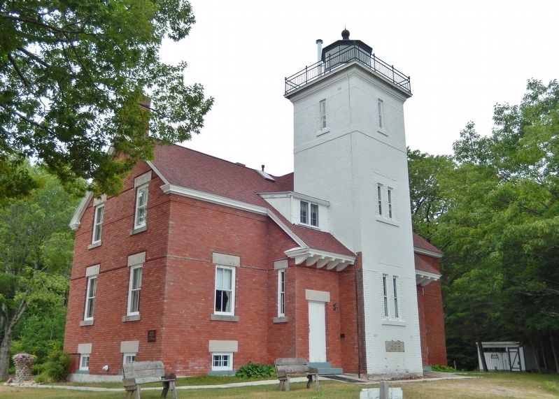 Forty Mile Point Lighthouse (<i>about 100 feet from marker</i>). Click for full size. Forty Mile Point Lighthouse (<i>about 100 feet from marker</i>) image. Click for full size.