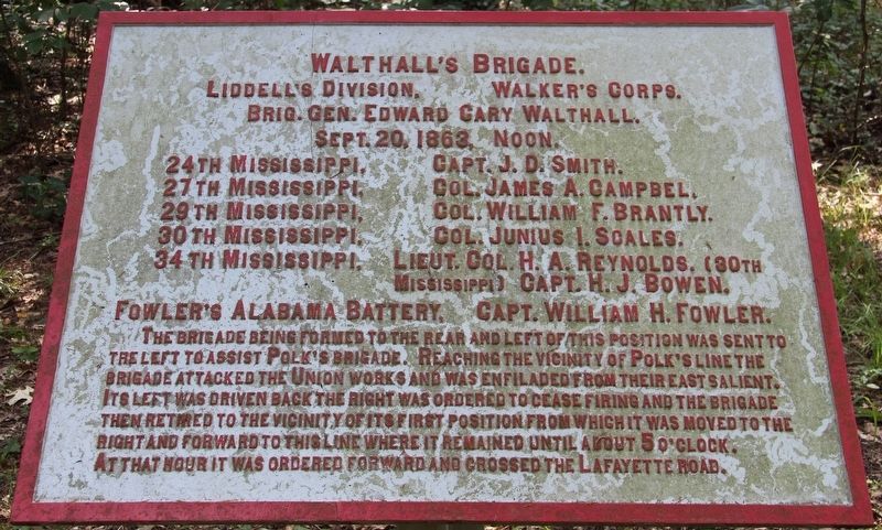 Walthall's Brigade Marker image. Click for full size.