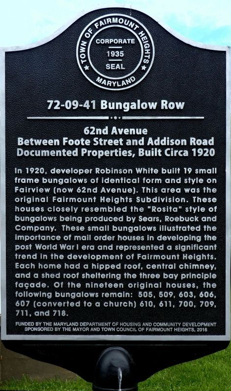 Bungalow Row Marker image. Click for full size.