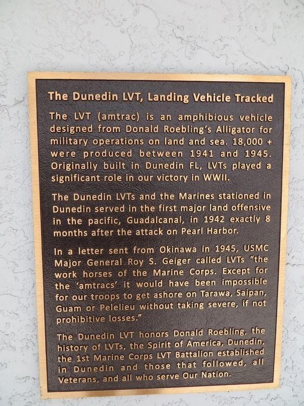 The Dunedin LVT, Landing Vehicle Tracked Marker image. Click for full size.