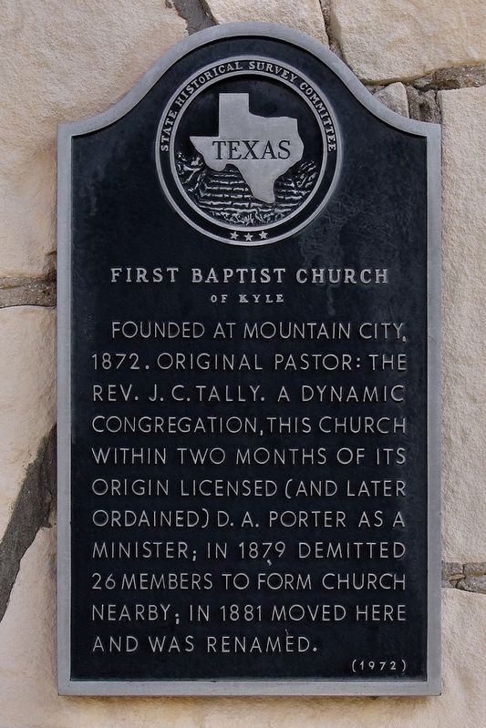 First Baptist Church of Kyle Marker image. Click for full size.