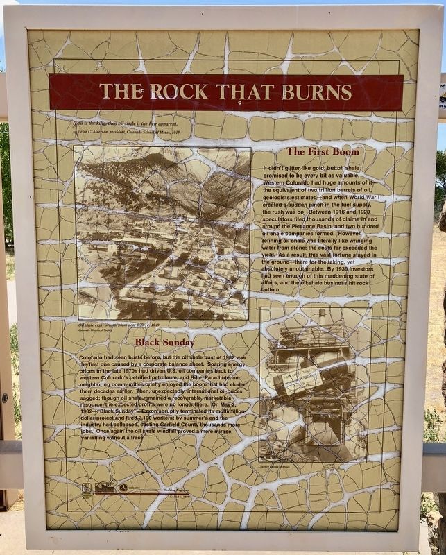The Rock That Burns Marker. Click for full size. The Rock That Burns Marker image. Click for full size.