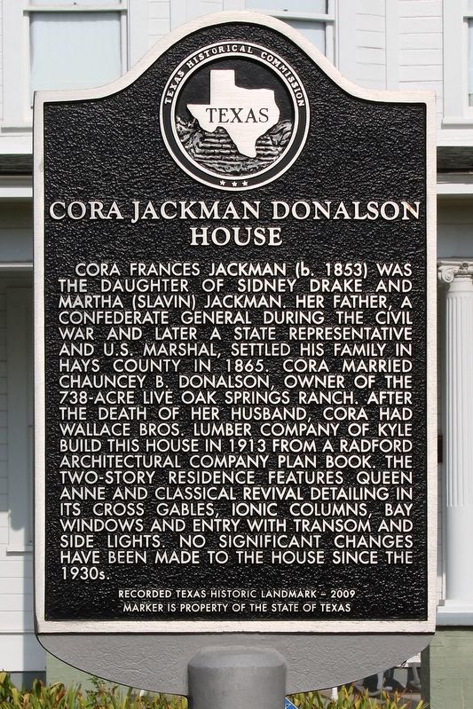 Cora Jackman Donalson House Marker image. Click for full size.