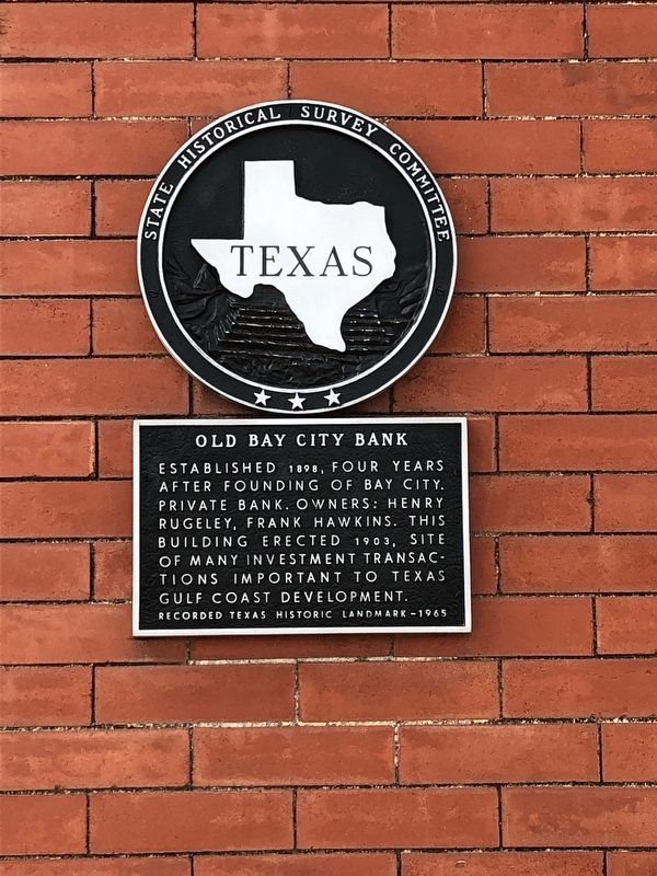 Old Bay City Bank Marker image. Click for full size.