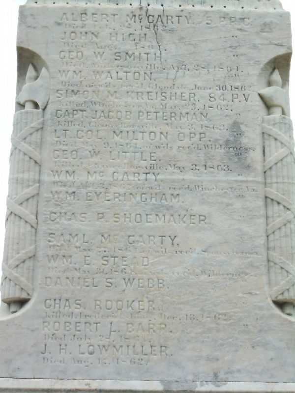 Civil War Memorial Honored Dead. Click for full size. Civil War Memorial Honored Dead image. Click for full size.