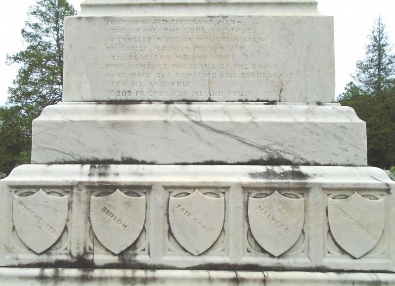 Civil War Memorial Epitaph and Battles. Click for full size. Civil War Memorial Epitaph and Battles image. Click for full size.