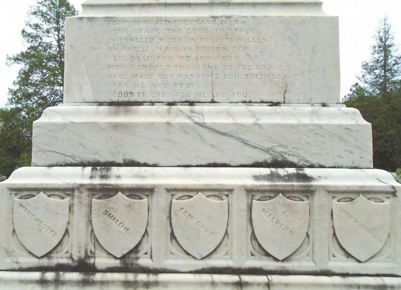 Civil War Memorial Epitaph and Battles image. Click for full size.