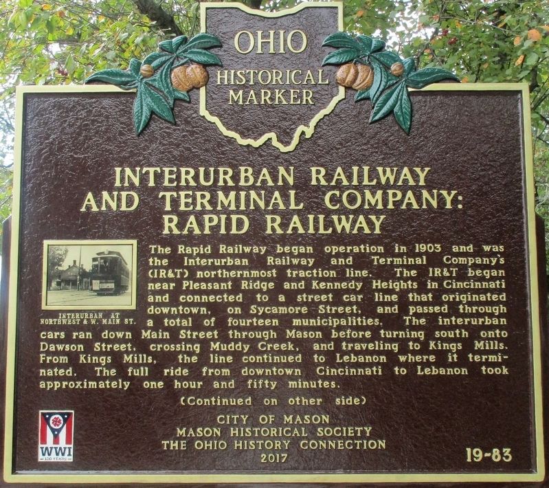 Interurban Railway and Terminal Company Marker image. Click for full size.