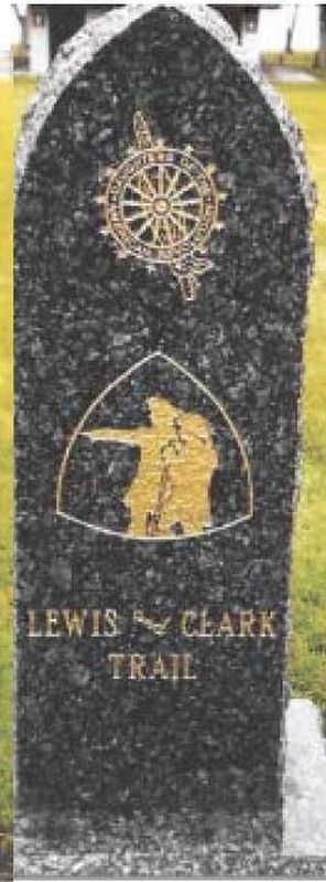 Lewis and Clark Trail Marker (Front). Click for full size. Lewis and Clark Trail Marker (Front) image. Click for full size.