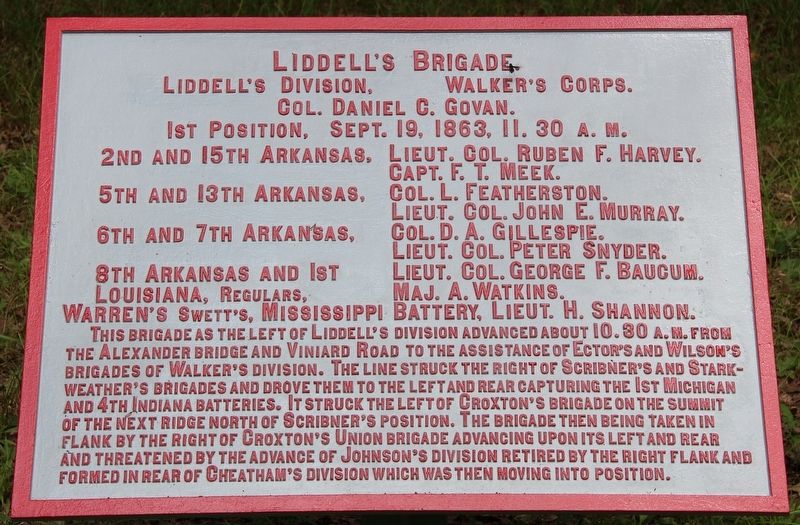 Liddell's Brigade Marker. Click for full size. Liddell's Brigade Marker image. Click for full size.