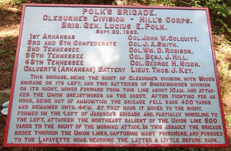 Polk's Brigade Marker image. Click for full size.