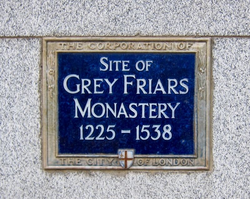 Grey Friars Monastery Marker image. Click for full size.