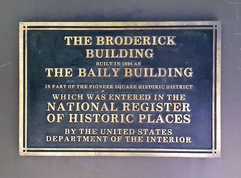 The Broderick Building Marker image. Click for full size.