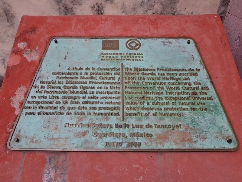 Nuestra Señora de la Luz de Tancoyol Franciscan Mission Marker. Click for full size. Nuestra Señora de la Luz de Tancoyol Franciscan Mission Marker image. Click for full size.