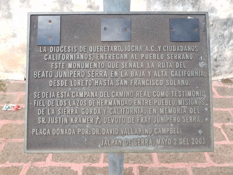 An additional, nearby Junpero Serra and Camino Real bell marker image. Click for full size.