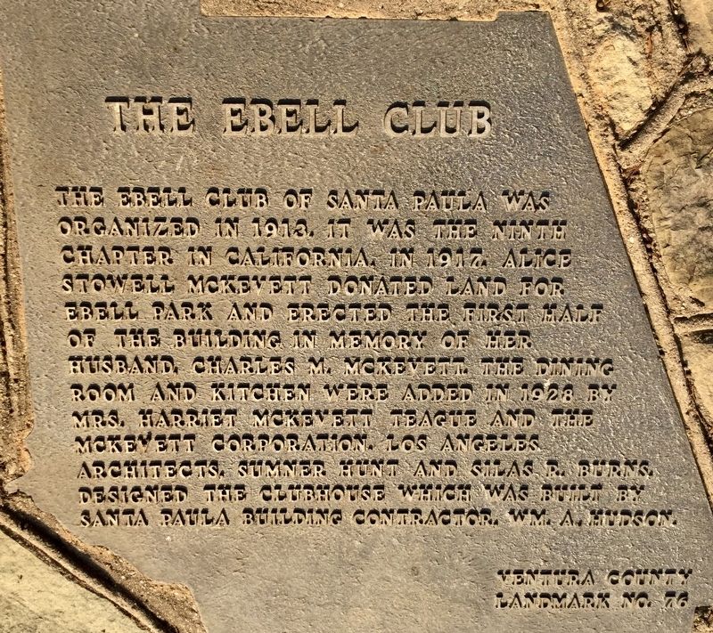 The Ebell Club Marker image. Click for full size.