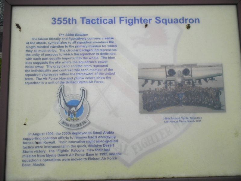 355th Tactical Fighter Squadron Marker image. Click for full size.