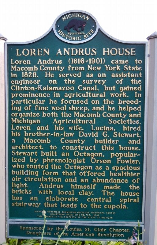Loren Andrus House Marker image. Click for full size.