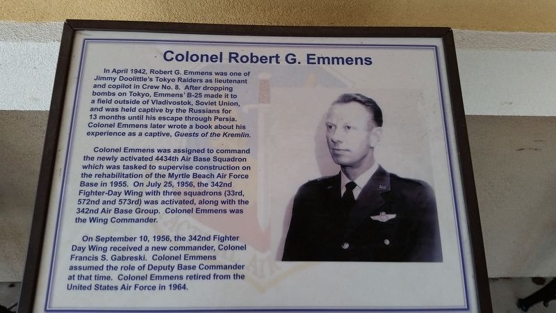 Colonel Robert G. Emmens Marker image. Click for full size.