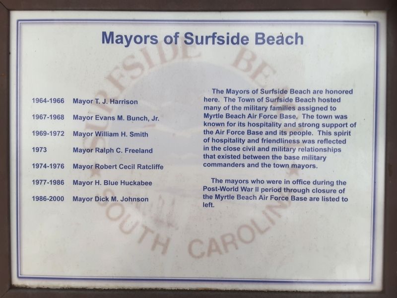 Mayors of Surfside Beach Marker image. Click for full size.