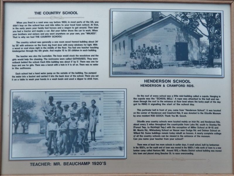 The Country School Marker. Click for full size. The Country School Marker image. Click for full size.