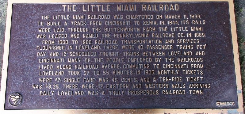 The Little Miami Railroad Marker image. Click for full size.
