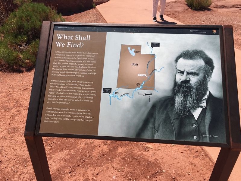 John Wesley Powell on the Green River Marker image. Click for full size.