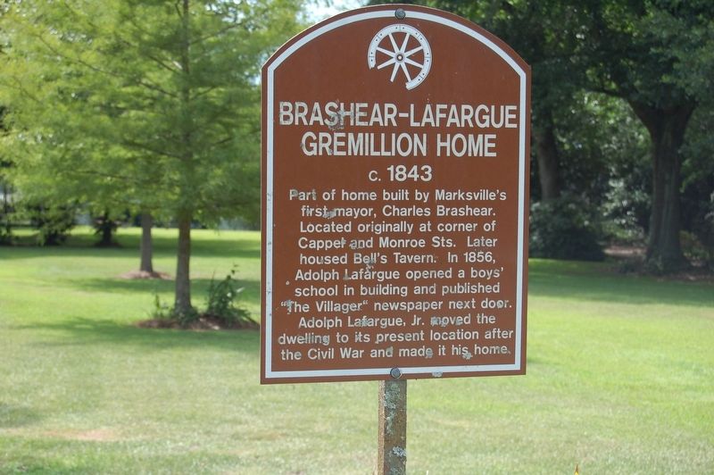 Brashear-Lafargue-Gremillion Home Marker image. Click for full size.