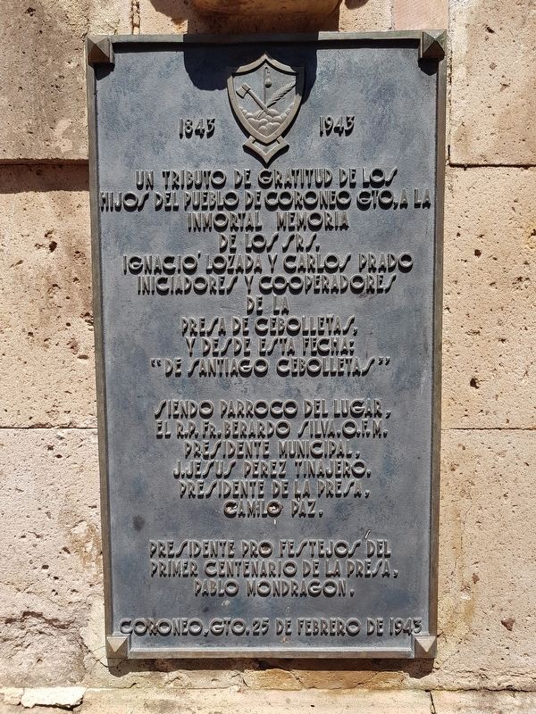 An additional marker on the 100th anniversary of the nearby Cebolletas Dam image. Click for full size.