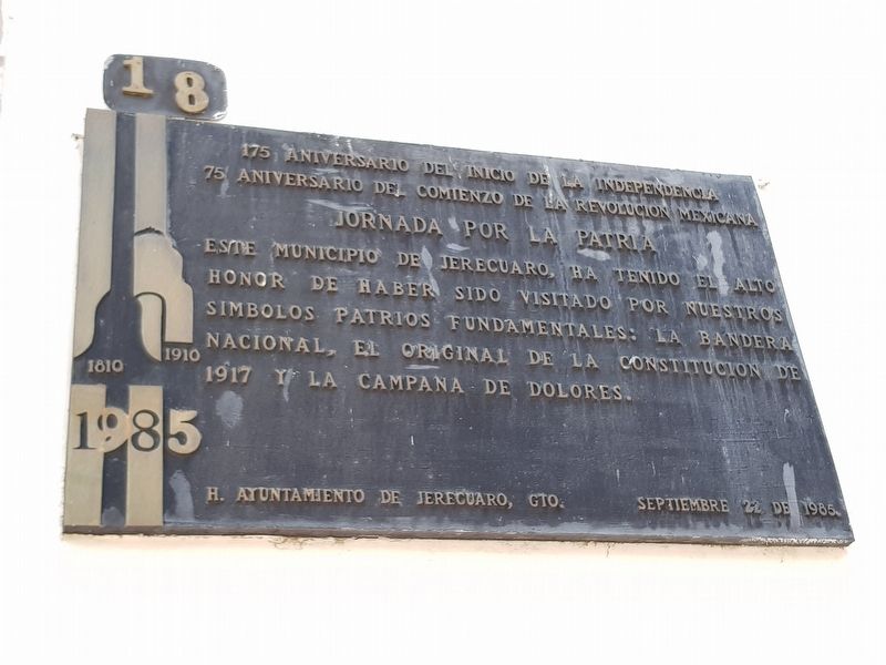 175th Anniversary of the Beginning of Mexican Independence Marker image. Click for full size.
