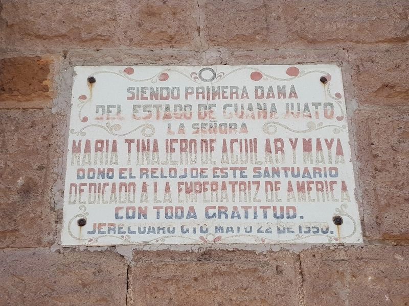 An additional marker on the 1950 donation of the church's clock. Click for full size. An additional marker on the 1950 donation of the church's clock image. Click for full size.