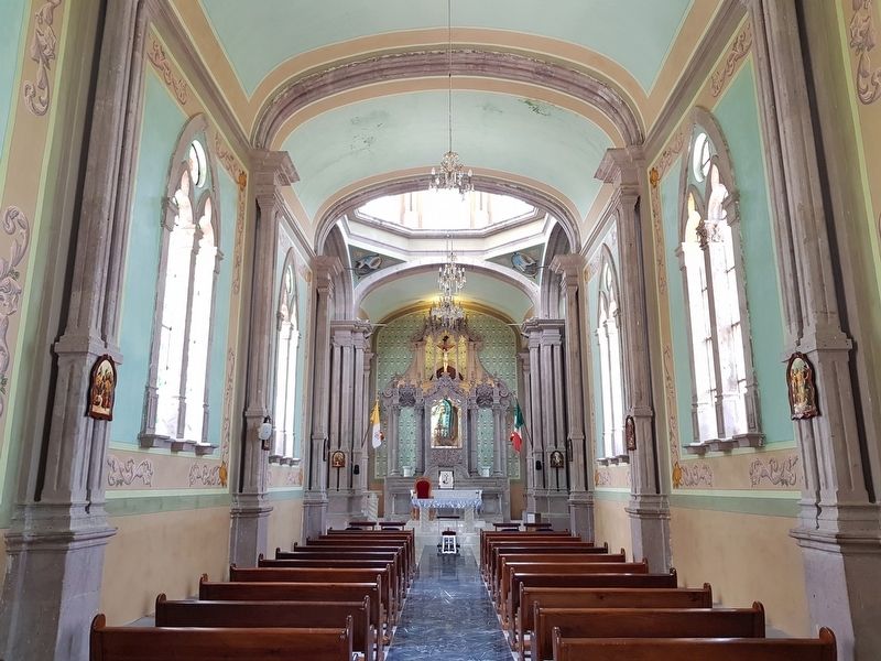 An interior view of the Sanctuary of Santa María de Guadalupe. Click for full size. An interior view of the Sanctuary of Santa María de Guadalupe image. Click for full size.