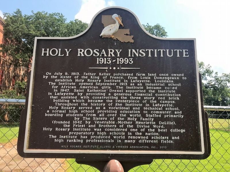 Holy Rosary Institute Marker image. Click for full size.
