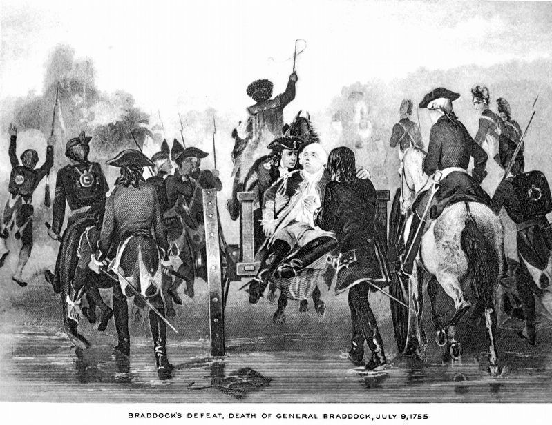 Braddock's Defeat<br>Death of General Braddock<br>July 9, 1755 image. Click for full size.
