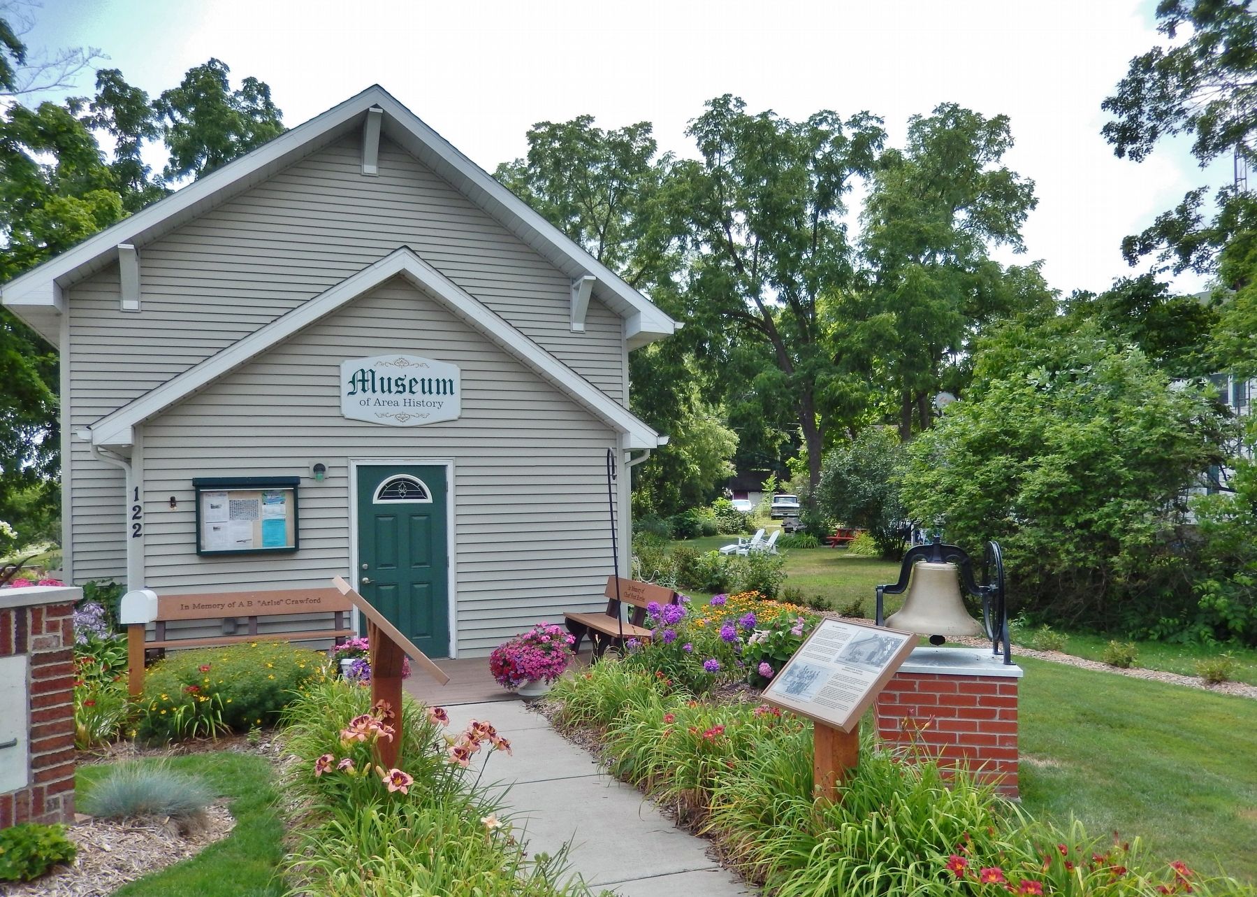 The Country School Marker (<i>wide view; Otisville Historical Museum in background</i>). Click for full size. The Country School Marker (<i>wide view; Otisville Historical Museum in background</i>) image. Click for full size.