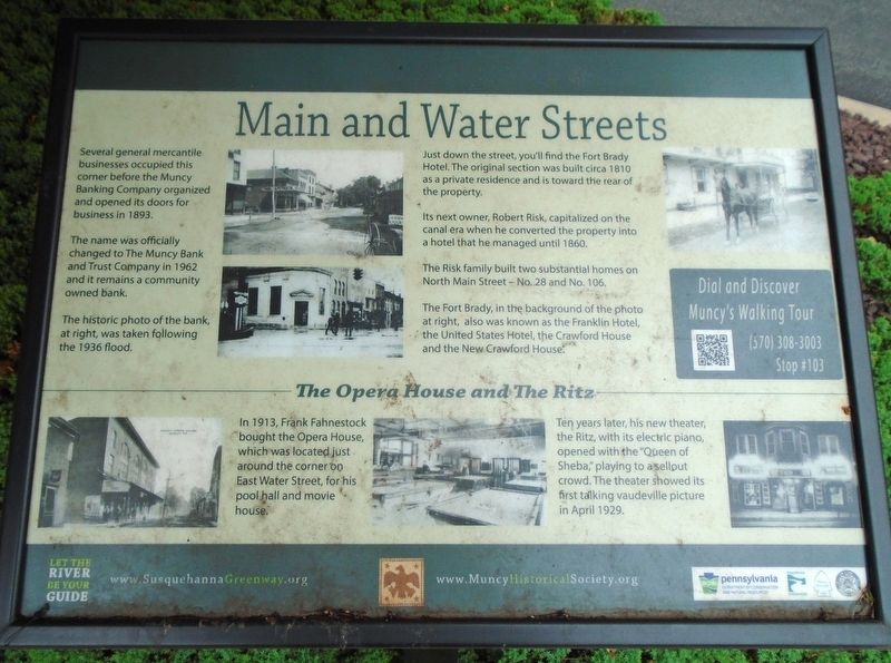 Main and Water Streets Marker image. Click for full size.