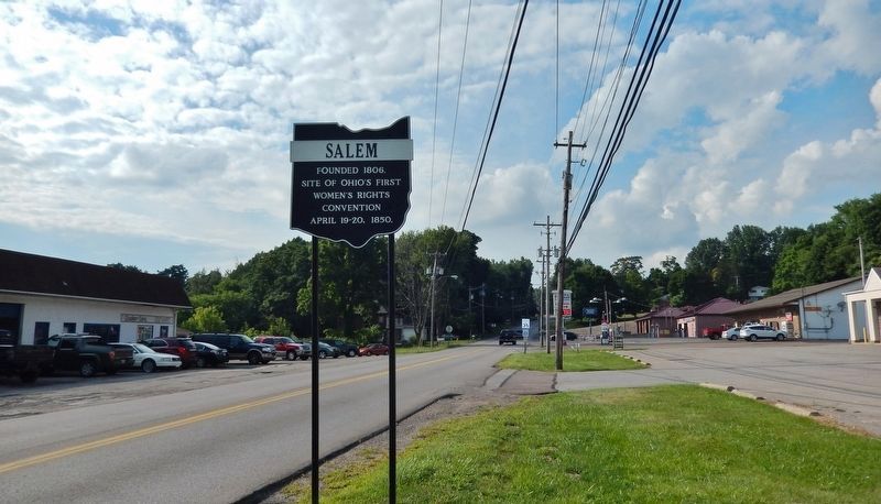 Salem Marker (<i>wide view; looking north along South Lincoln Avenue</i>). Click for full size. Salem Marker (<i>wide view; looking north along South Lincoln Avenue</i>) image. Click for full size.