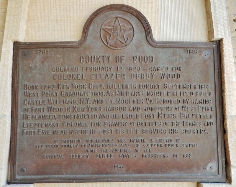 County of Wood Marker image. Click for more information.