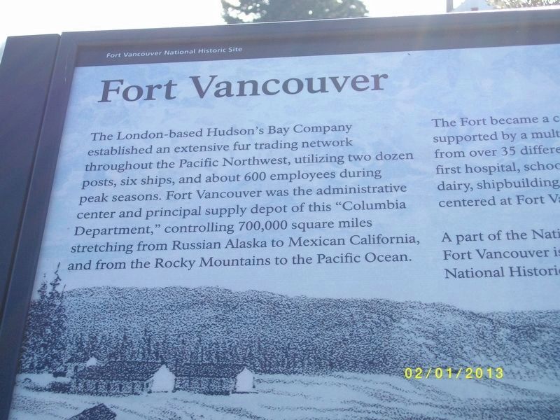 Close-up of Fort Vancouver Marker image. Click for full size.