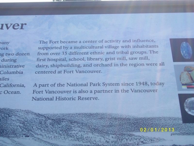 Close-up of Fort Vancouver Marker image. Click for full size.
