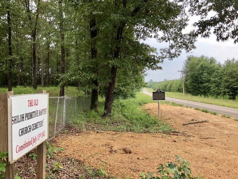View from Old Shiloh Cemetery south towards marker.. Click for full size. View from Old Shiloh Cemetery south towards marker. image. Click for full size.