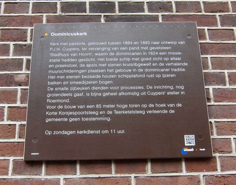 Dominicuskerk / Dominican Church Marker. Click for full size. Dominicuskerk / Dominican Church Marker image. Click for full size.