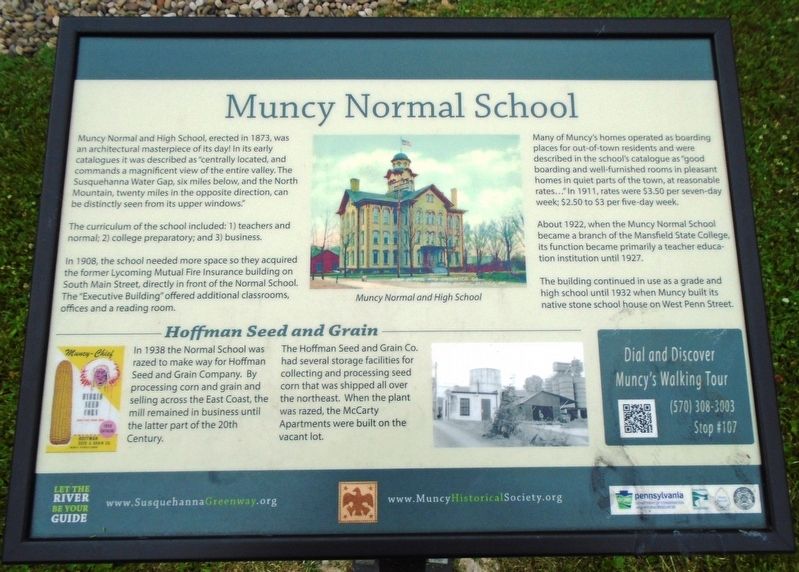 Muncy Normal School Marker image. Click for full size.