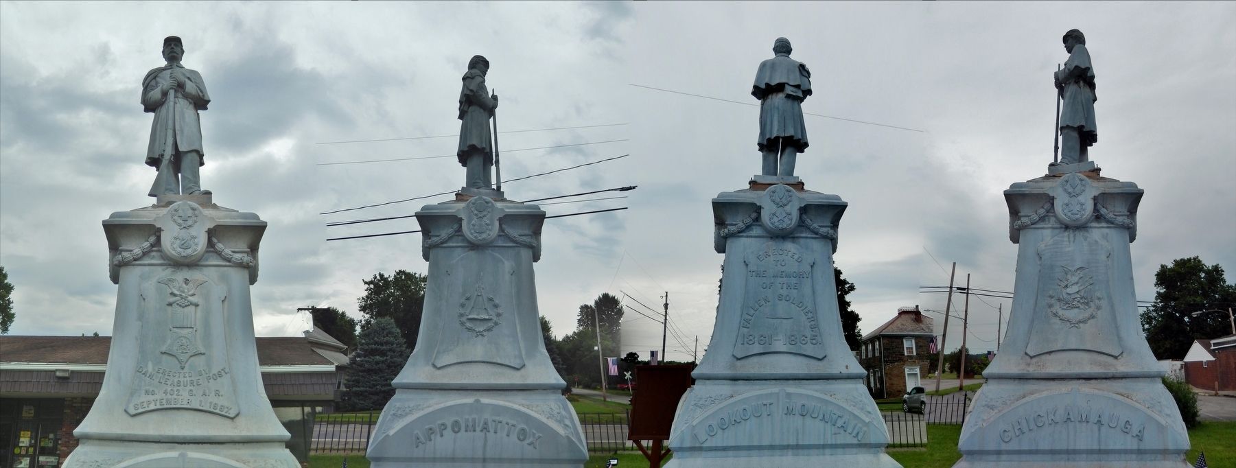 Daniel Leasure Monument (<i>composite view showing all four sides of monument</i>) image. Click for full size.