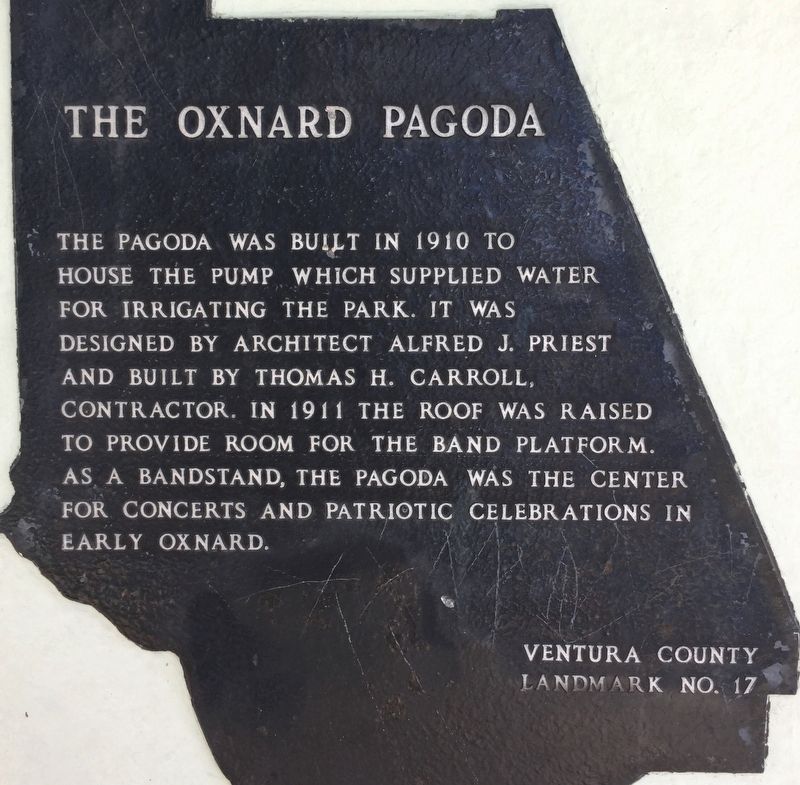 The Oxnard Pagoda Marker. Click for full size. The Oxnard Pagoda Marker image. Click for full size.